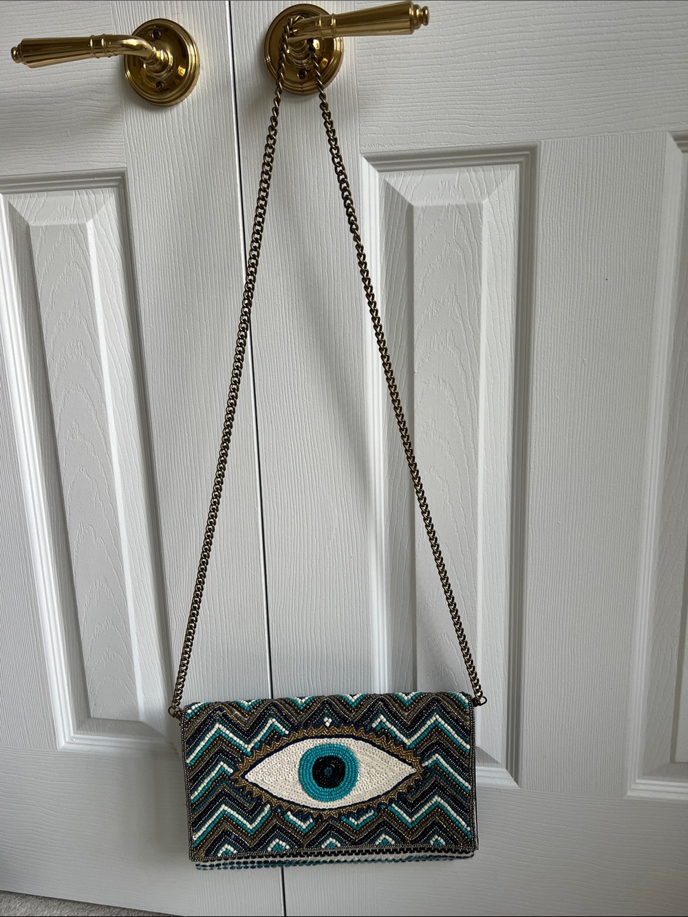 NWOT America and Beyond Beaded Evil Eye Purse